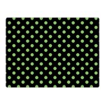 Polka Dots - Dollar Bill Green on Black Double Sided Flano Blanket (Mini)