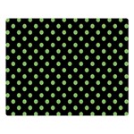 Polka Dots - Dollar Bill Green on Black Double Sided Flano Blanket (Large)
