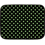 Polka Dots - Dollar Bill Green on Black Fleece Blanket (Mini)