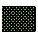 Polka Dots - Dollar Bill Green on Black Fleece Blanket (Small) (One Side)