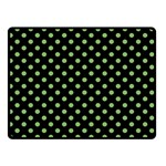 Polka Dots - Dollar Bill Green on Black Double Sided Fleece Blanket (Small) (Two Sides)