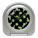 Polka Dots - Dollar Bill Green on Black Desk Alarm Clock