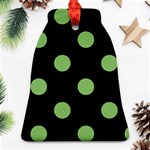 Polka Dots - Dollar Bill Green on Black Ornament (Bell)