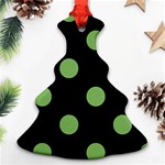 Polka Dots - Dollar Bill Green on Black Christmas Tree Ornament (Two Sides)