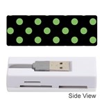 Polka Dots - Dollar Bill Green on Black Memory Card Reader (Stick)