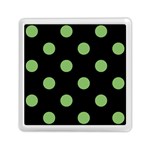 Polka Dots - Dollar Bill Green on Black Memory Card Reader with Storage (Square)