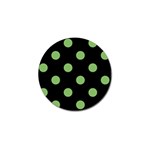 Polka Dots - Dollar Bill Green on Black Golf Ball Marker