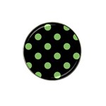 Polka Dots - Dollar Bill Green on Black Hat Clip Ball Marker (4 pack)