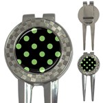 Polka Dots - Dollar Bill Green on Black 3-in-1 Golf Divot
