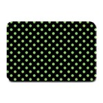 Polka Dots - Dollar Bill Green on Black Plate Mat