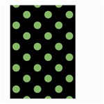 Polka Dots - Dollar Bill Green on Black Large Garden Flag (Two Sides)