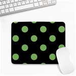 Polka Dots - Dollar Bill Green on Black Small Mousepad
