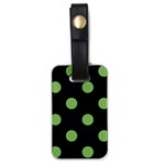 Polka Dots - Dollar Bill Green on Black Luggage Tag (One Side)