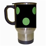 Polka Dots - Dollar Bill Green on Black Travel Mug (Black)