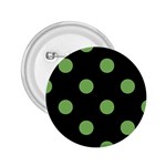 Polka Dots - Dollar Bill Green on Black 2.25  Button