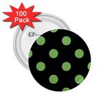 Polka Dots - Dollar Bill Green on Black 2.25  Button (100 pack)