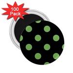 Polka Dots - Dollar Bill Green on Black 2.25  Magnet (100 pack)