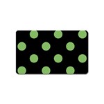 Polka Dots - Dollar Bill Green on Black Magnet (Name Card)
