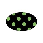 Polka Dots - Dollar Bill Green on Black Sticker (Oval)