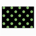 Polka Dots - Dollar Bill Green on Black Postcard 4  x 6 