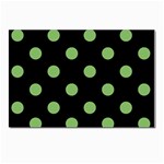 Polka Dots - Dollar Bill Green on Black Postcard 5  x 7 