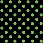 Polka Dots - Dollar Bill Green on Black ScrapBook Page 8  x 8 