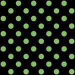 Polka Dots - Dollar Bill Green on Black ScrapBook Page 12  x 12 