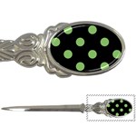 Polka Dots - Dollar Bill Green on Black Letter Opener