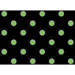 Polka Dots - Dollar Bill Green on Black Birthday Cake 3D Greeting Card (7x5)