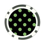 Polka Dots - Dollar Bill Green on Black Poker Chip Card Guard (10 pack)