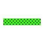 Polka Dots - Black on Neon Green Flano Scarf (Mini)