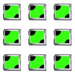 Polka Dots - Black on Neon Green Mega Link Italian Charm (9 pack)