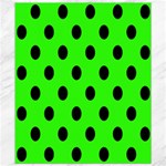 Polka Dots - Black on Neon Green Canvas 8  x 10 