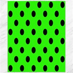 Polka Dots - Black on Neon Green Canvas 11  x 14 
