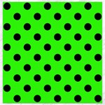 Polka Dots - Black on Neon Green Canvas 16  x 16 