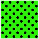 Polka Dots - Black on Neon Green Canvas 20  x 20 