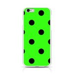 Polka Dots - Black on Neon Green Apple iPhone 6/6S Silicone Case (Transparent)