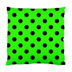 Polka Dots - Black on Neon Green Standard Cushion Case (Two Sides)