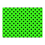 Polka Dots - Black on Neon Green Double Sided Flano Blanket (Mini)
