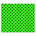 Polka Dots - Black on Neon Green Double Sided Flano Blanket (Small)