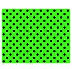 Polka Dots - Black on Neon Green Double Sided Flano Blanket (Medium)