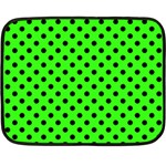 Polka Dots - Black on Neon Green Double Sided Fleece Blanket (Mini)