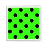 Polka Dots - Black on Neon Green Memory Card Reader with Storage (Square)