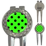 Polka Dots - Black on Neon Green 3-in-1 Golf Divot