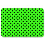 Polka Dots - Black on Neon Green Large Doormat