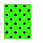 Polka Dots - Black on Neon Green Small Garden Flag (Two Sides)