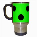 Polka Dots - Black on Neon Green Travel Mug (Black)