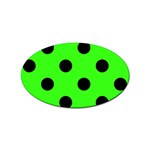Polka Dots - Black on Neon Green Sticker Oval (100 pack)