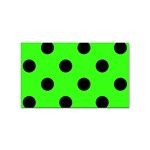 Polka Dots - Black on Neon Green Sticker (Rectangular)