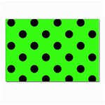 Polka Dots - Black on Neon Green Postcard 4  x 6 
